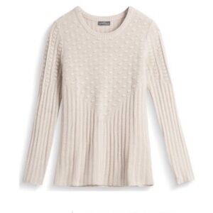 41Hawthorn | Poppi Textured Pullover Sweater Beige Long Sleeve Size Small